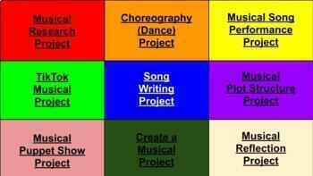 Preview of Musical Theatre Project Choice Board