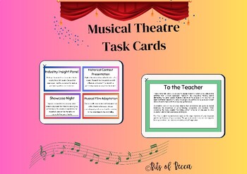 Preview of Musical Theatre Task Cards: High School