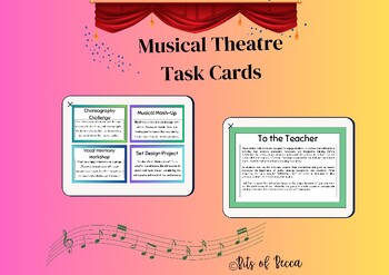 Preview of Musical Theatre Task Cards: Middle School