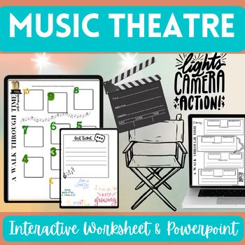 Preview of Musical Theatre on Go! Interactive Worksheet with fun Google Slides