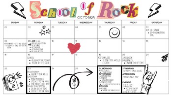 Preview of Musical Timeline | School of Rock Calendar