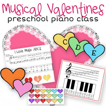 Preview of Musical Valentines: A Preschool Piano Class Lesson Plan
