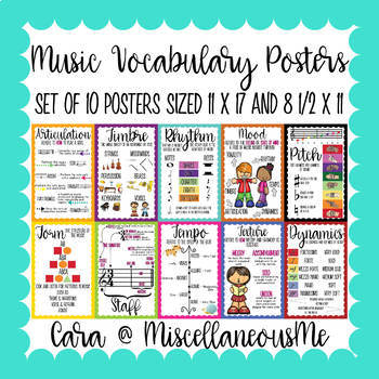 Preview of Musical Vocabulary Posters Bundle (Set of 10)