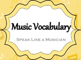 Musical Vocabulary with Spanish Translations Anchor Chart