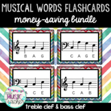 Musical Words Flashcards (Treble Clef & Bass Clef BUNDLE)