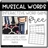 Musical Words, Word Game, Sight Word Game, Spelling Game