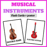 Musical instruments flash cards and poster ,real photos