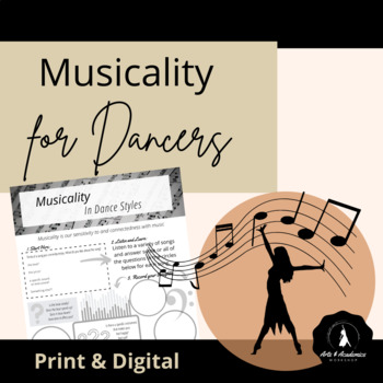 Preview of Musicality and Playlist Activity for Dance PDF and Digital Worksheet