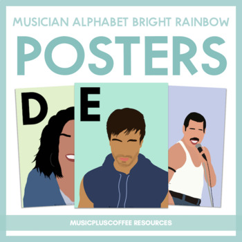 Preview of Musician Alphabet Bright Rainbow | Posters
