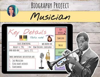 Preview of Musician Biography Project | Google Slides | Digital & Printed
