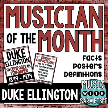 Preview of Musician of the Month: Duke Ellington Bulletin Board Pack