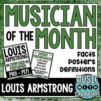 Preview of Musician of the Month: Louis Armstrong Bulletin Board Pack