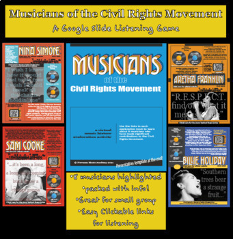 Preview of Musicians of the Civil Rights Movement: A Google Slides Exploration Activity