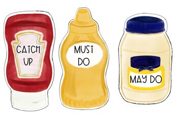 Preview of Must Do, May Do, Catch Up. Condiment Posters.