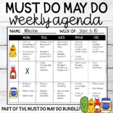 Must Do May Do Catch Up Pick One Student Weekly Agenda/Che