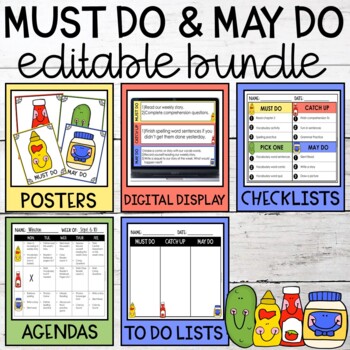 Preview of Must Do May Do Editable BUNDLE