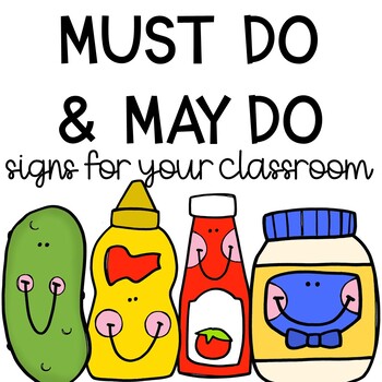 Preview of Must Do May Do Signs:  Ketchup, Mustard, Pickle, Mayo Posters