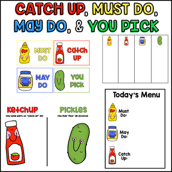 Preview of EDITABLE Must Do, May Do, You Pick, Catch Up | Centers Slides & Posters