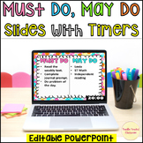 Must Do May Do slides with timers editable PowerPoint