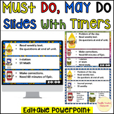 Must Do May Do slides with timers editable PowerPoint