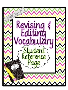 Preview of Revising and Editing Vocabulary Student Reference Sheet (STAAR Aligned)