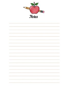 Preview of Must-Have Red Apple and Pencil Notepad Printable Letter - Perfect for Classroom
