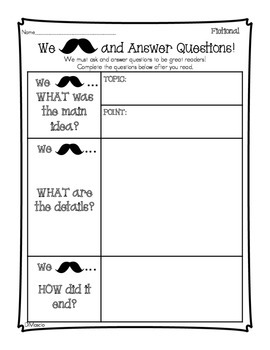 Reading Comprehension Practice - Asking and Answering Questions | TpT