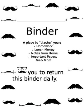 Preview of Mustache Binder/ Binder Covers Theme