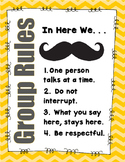 "Mustache" Group Rules Poster