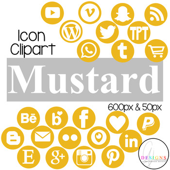 Preview of Mustard Social Media Icons