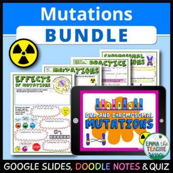 Preview of Genetic Mutations Lesson - Digital Activities, Doodle Notes, and Quiz - DNA