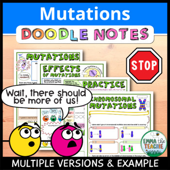 Preview of Genetic Mutations Doodle Notes Activity: Types & Effects of DNA Mutations