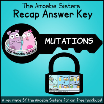 Preview of Mutations Recap Answer KEYS for Original + Updated Recap by Amoeba Sisters