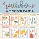 Muted Rainbow Art Making Methods Posters Boho Art Classroom Decor