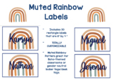 Muted Rainbow Labels/Locker Tags/Desk Tags (EDITABLE!)