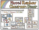Muted Rainbow Theme Classroom Decor - GROWING BUNDLE