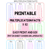 Mutiplication Facts (1-12) - Easy Print and Use!