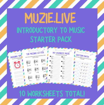 Preview of Muzie Introductory to Music Starter Pack - 10 worksheets