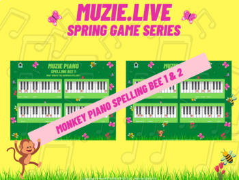 Preview of Monkey Piano Spelling Bee - Spring