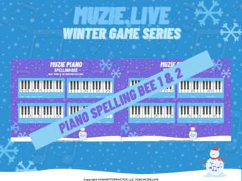 Preview of Piano Snowman Spelling Bee Games - Winter
