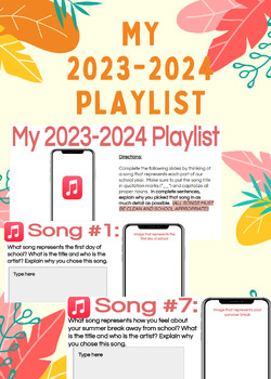 Preview of My 2023-2024 Playlist (editable)