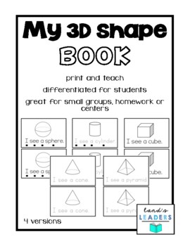 My 3D Shape Book by Land's Leaders | TPT