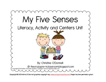 Preview of My 5 Senses Literacy Unit: Common Core, vocabulary + more