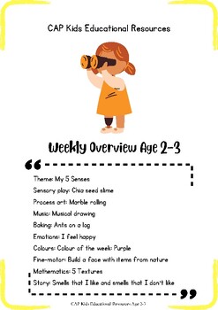 Preview of My 5 Senses Preschool Theme Week with Activities and Lesson Plan