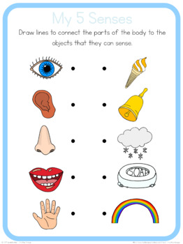 My 5 senses circle time questions by Little Blue Orange | TpT