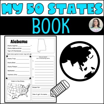 Preview of My 50 States Book - Fill-in Forms for each State