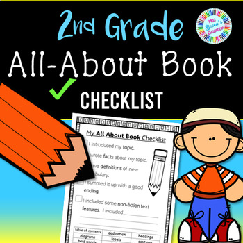 Preview of 2nd Grade All-About Book Writing Checklist (standards-aligned)- PDF and digital!