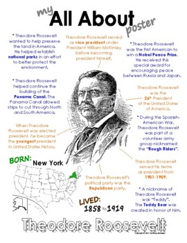 Preview of My All About President Theodore Roosevelt Book - (United States/Washington DC)