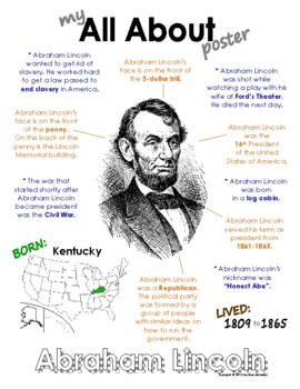 Preview of My All About President Abraham Lincoln Book - (United States/Washington DC)