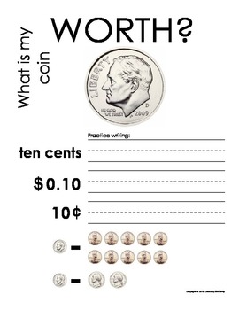 Coin Name & Value Worksheets  Quarter, Dime, Nickel & Penny Facts